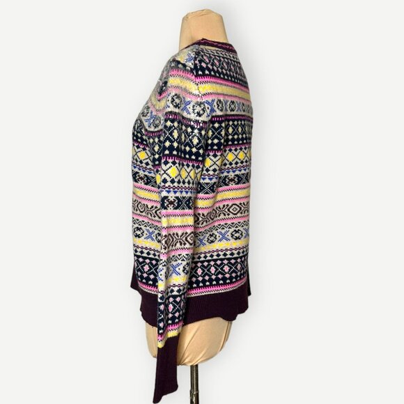J. Crew Fairisle Wool Sweater Sequins M Aprés Ski Classic Retro 80s Fall Winter - Picture 7 of 9